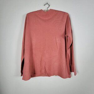 Bonmarche Womens 20/22 Peach Acrylic Supersoft Mock Neck Knit Pullover Sweater